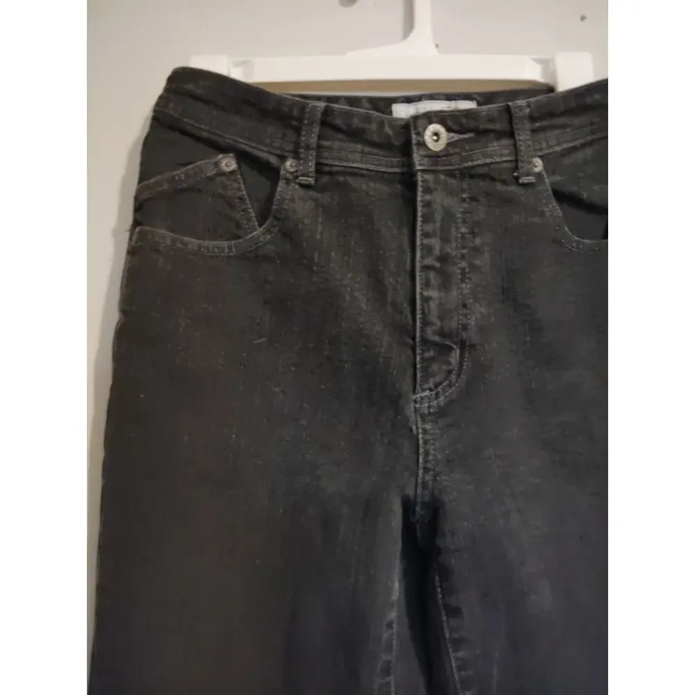 Chico's Platinum Jeans Denim Straight Leg Women's Short Gray Size 1‎